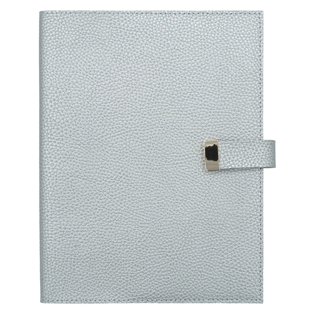Gümüş Executive Vegan 19x25 cm Çizgili Defter